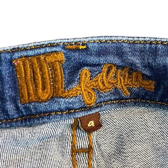 Kut from the Kloth Jeans Dark Wash Mid Rise Zip Fly Distressed Women's Size 4 - Picture 6 of 7